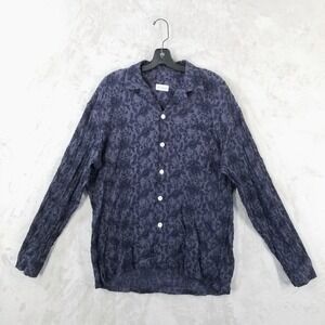 House of St. Clair Shirt‎ Mens  Large Blue Embroidered Cotton Made in USA Resort